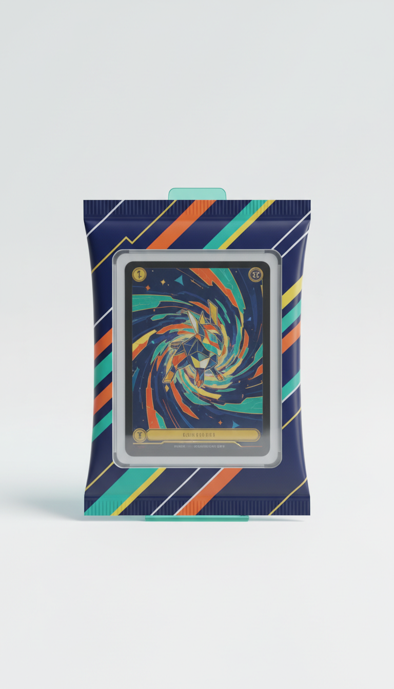 Sealed Rare Trading Card Pack with Sleek Packaging